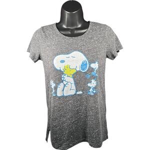 Graphic Tee Heather Gray Crew Neck Short Sleeve 2010s